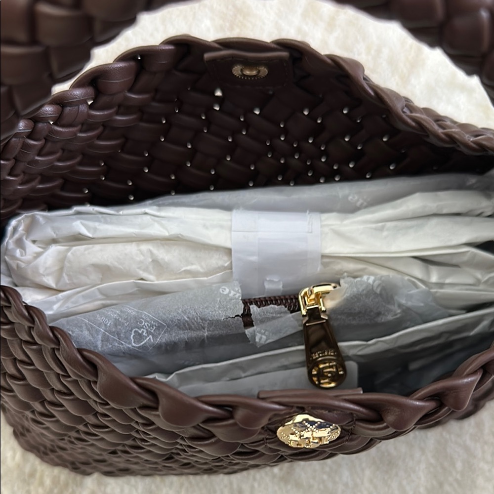 Dune London Brown Woven Hobo Bag - Picture 3 of 3